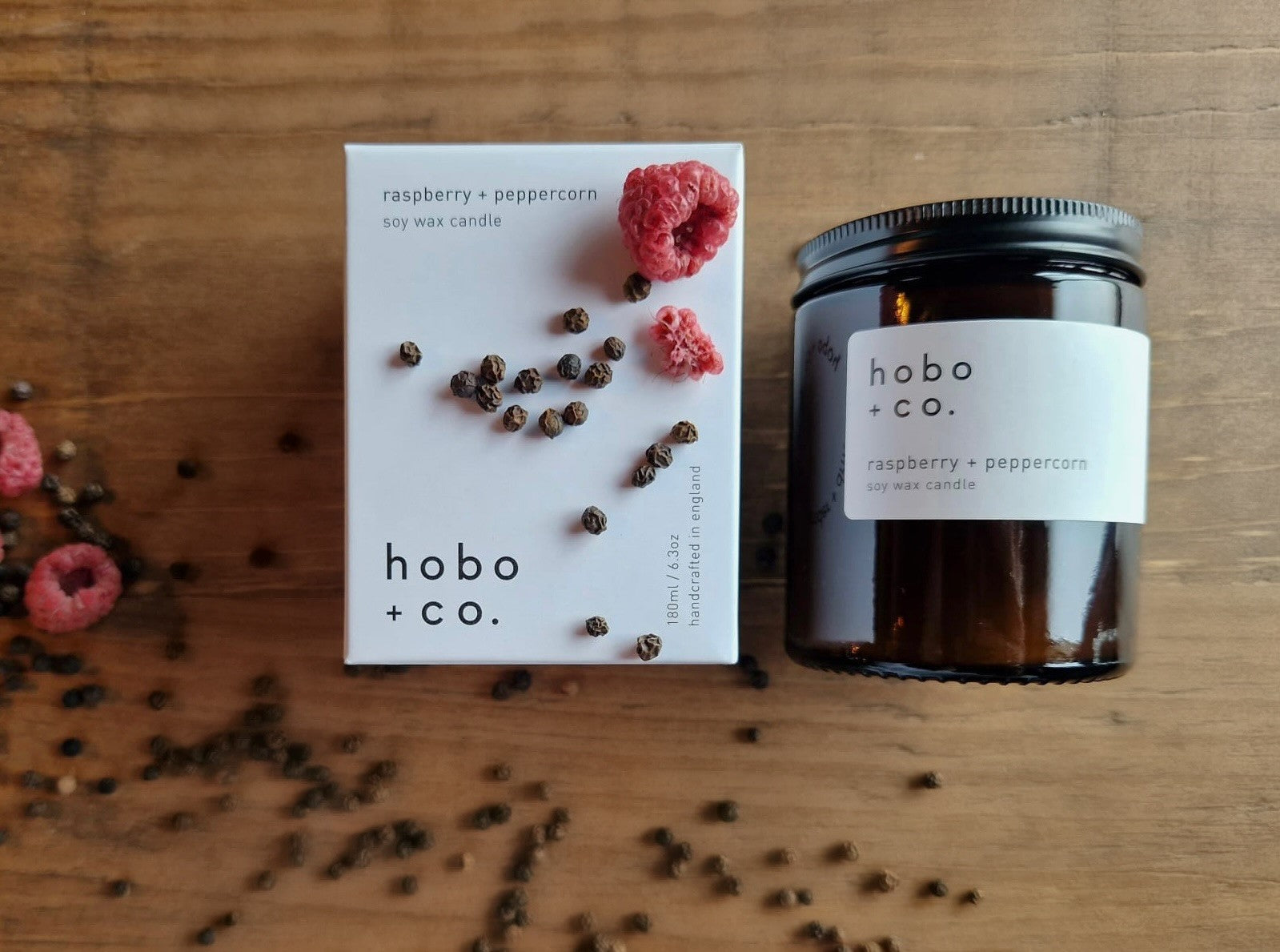 hobo + co - Raspberry & Peppercorn Medium Soy Candle image 1